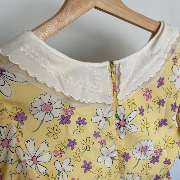 LEDIN Yellow Mini Floral Spring Dress - Picture 5 of 6